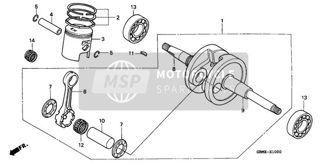 Honda SFX50MM 1999 Cigüeñal/Pistón para un 1999 Honda SFX50MM